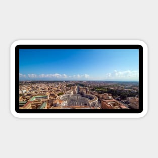 Copy of Rome, Italy. Famous Saint Peter's Square in Vatican and aerial view of the city. Sticker